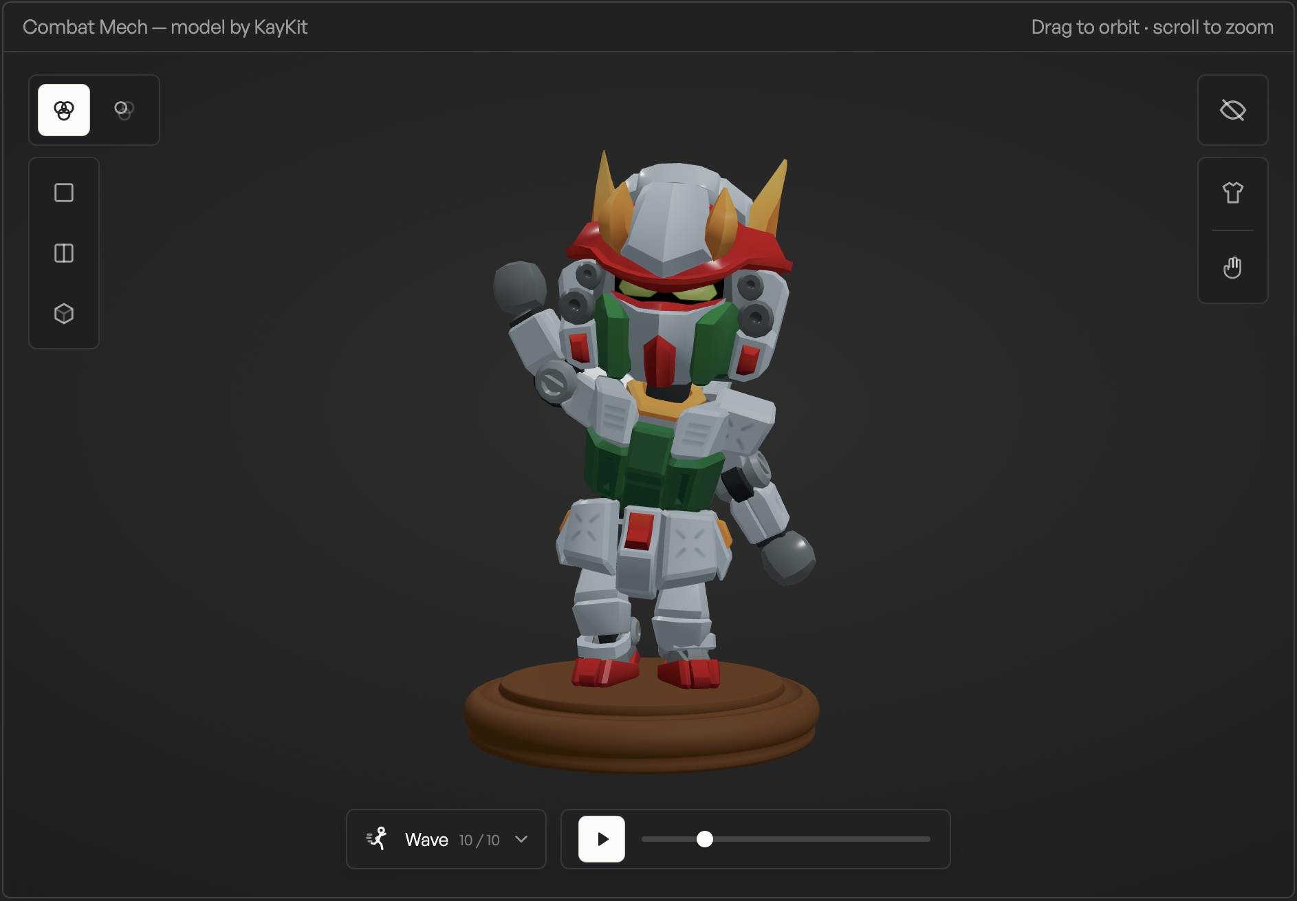 The Statuary editor, configuring a figure